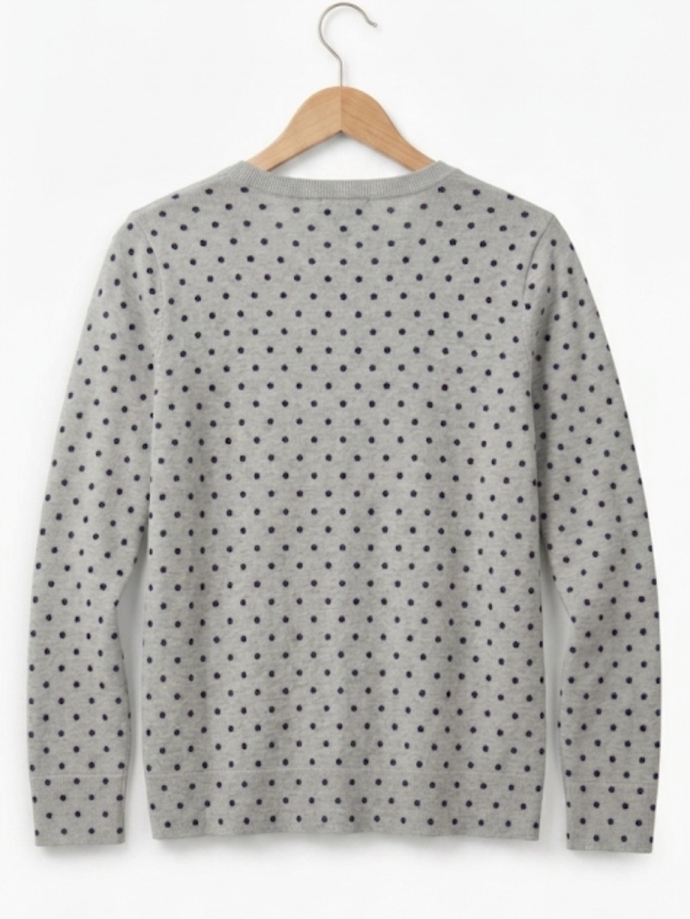 Talbots Merino Wool Polka Dot Cardigan Sweater Gray XLP Buttons Teacher
V - Picture 4 of 13
